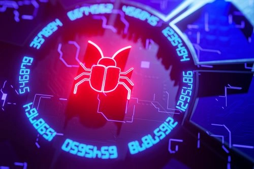Spyware bug representing malicious activity