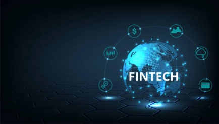 financial technology and business world connection