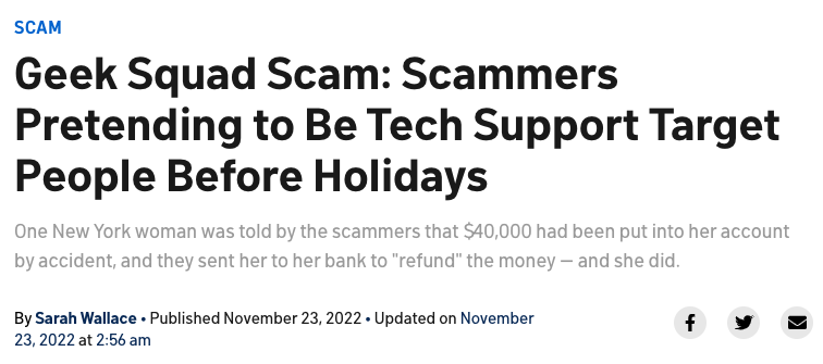 phone scam news headline