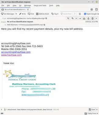 Spear Phishing Email Example