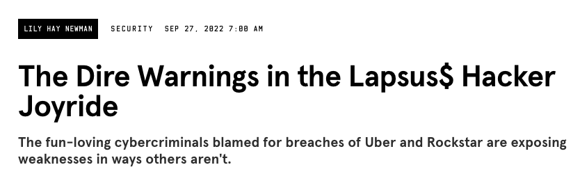 Lapsus$ Uber news headline