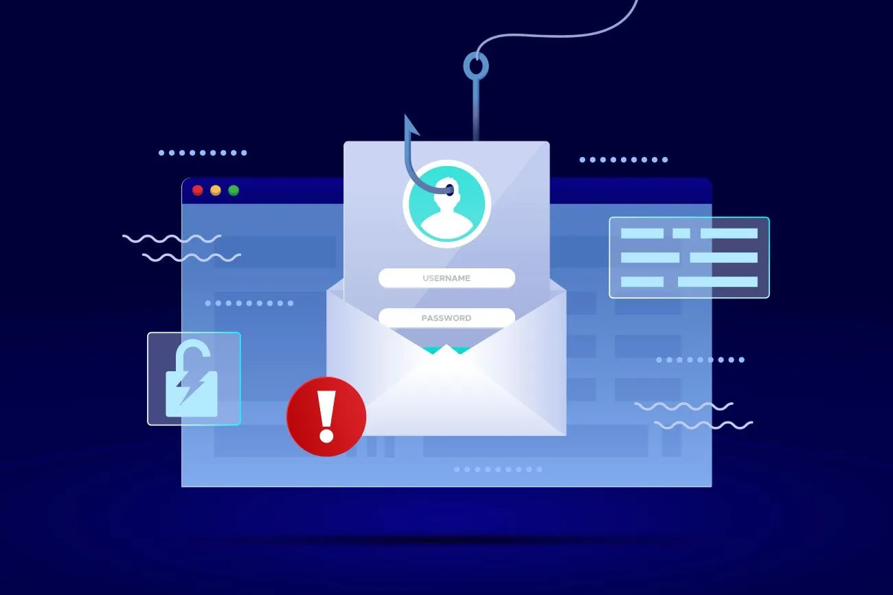 Phishing attack illustration showing credential capture