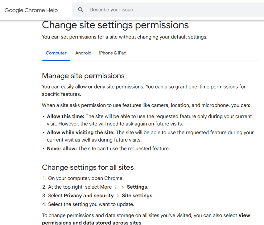 Google Settings Permissions Managing Google settings and permissions